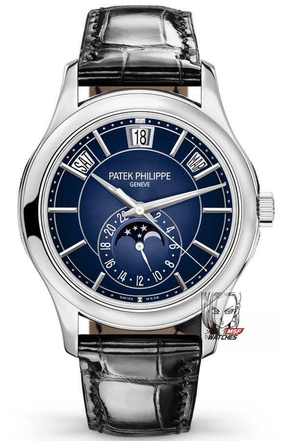 Patek Philippe Classical Watch Complicated Timepiece Series 5205G-013, Blue Dial, 40mm Size.
