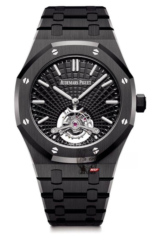 Audemars Piguet Royal Oak Offshore Series 26522CE.OO.1225CE.01, Black Case Black Dial Tourbillon Watch, 41mm Size.