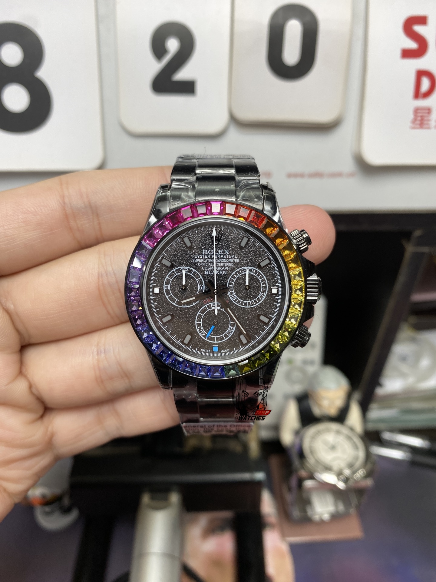 Rolex Daytona series BLAKEN modify all black chrome Case 40mm size.