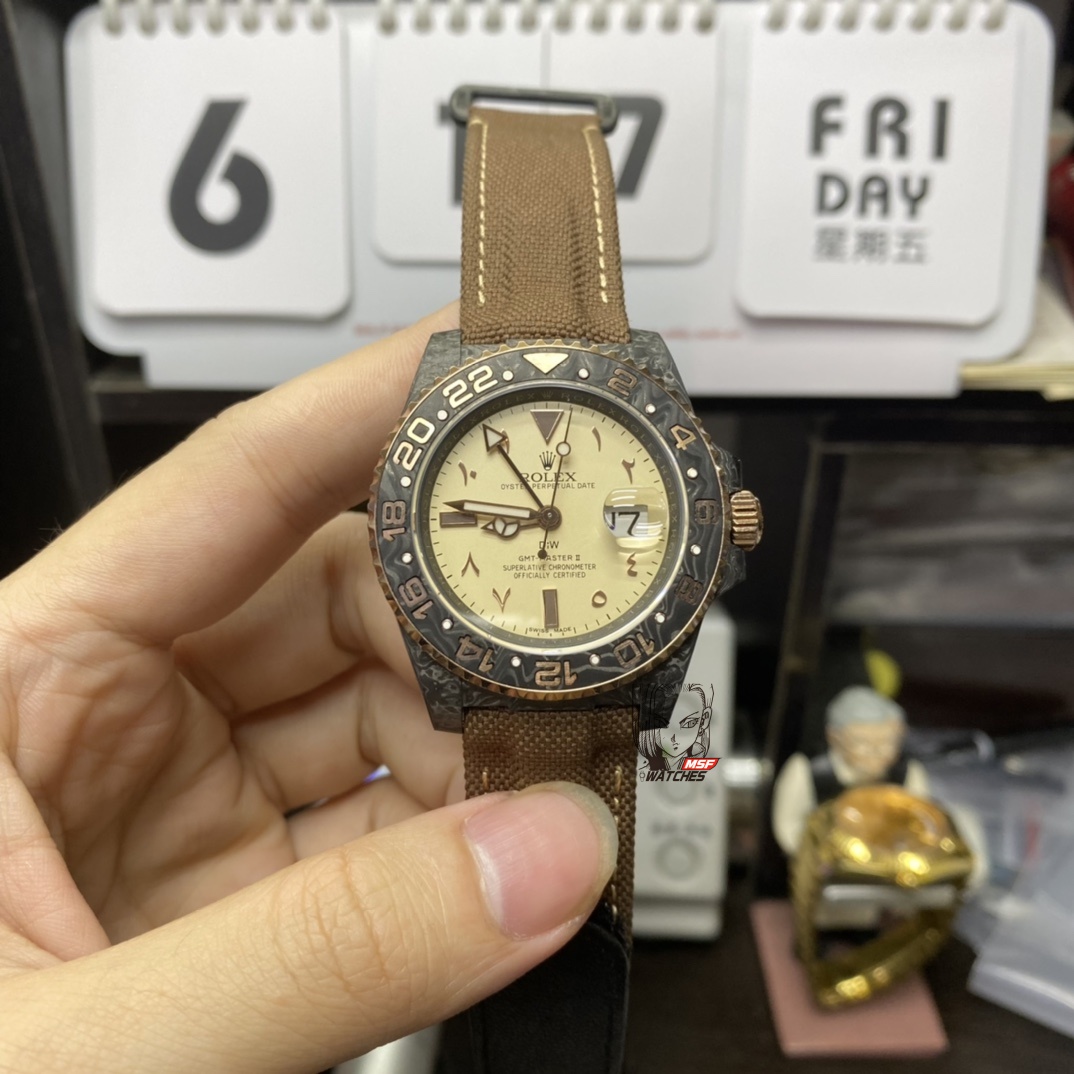 Rolex GMT-MASTER Ⅱ DIW modify diw modify Desert Eagle carbon fiber shell 3186 movement