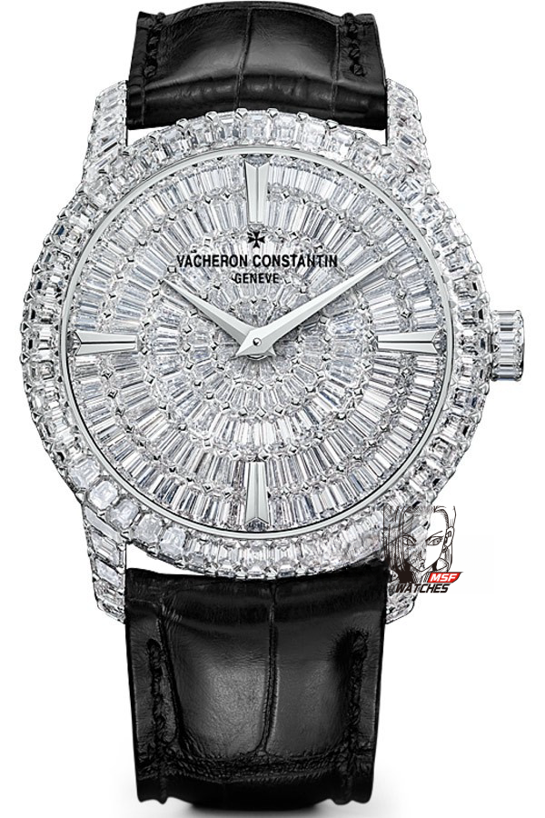 Vacheron Constantin Tradition Collection series 82760000G-9852, Fully Diamond-Paved Wristwatch Set with 308 Square Diamonds, 40mm Size.