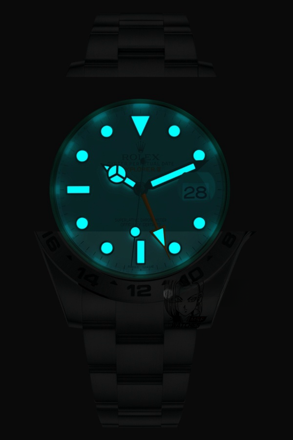 Rolex Explorer II GMT series m216570-0001, white Dial, 42mm size, Stainless Steel Bracelet.