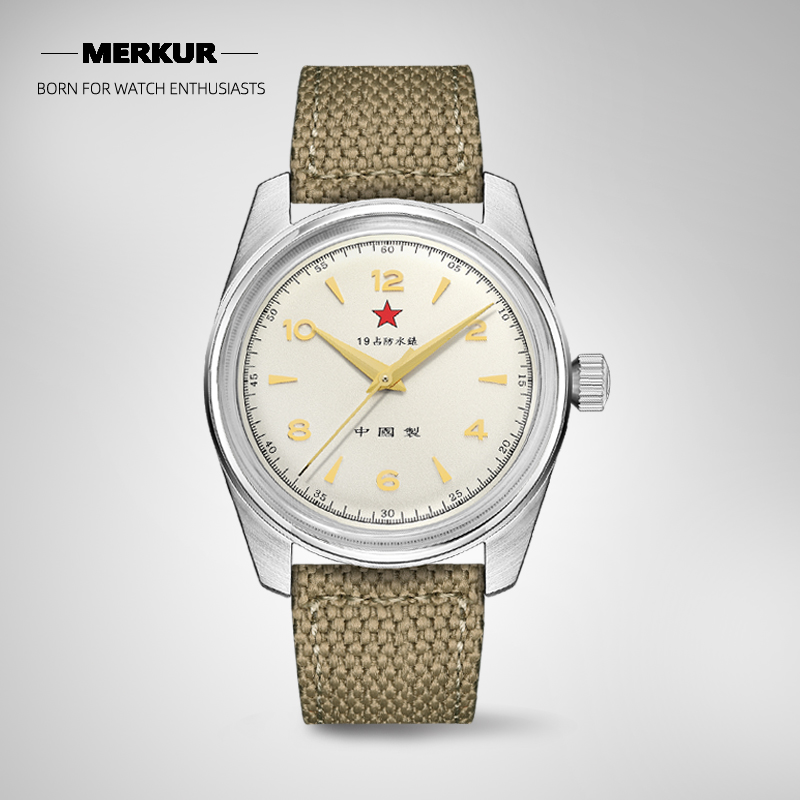 NEw Vintage Chinese Style 70S Red Army Red Star Tongji VCM China made Watch CLASSIC CROSS LINE DIAL Original Design handwind mechanical watch Gold and Silver Dial