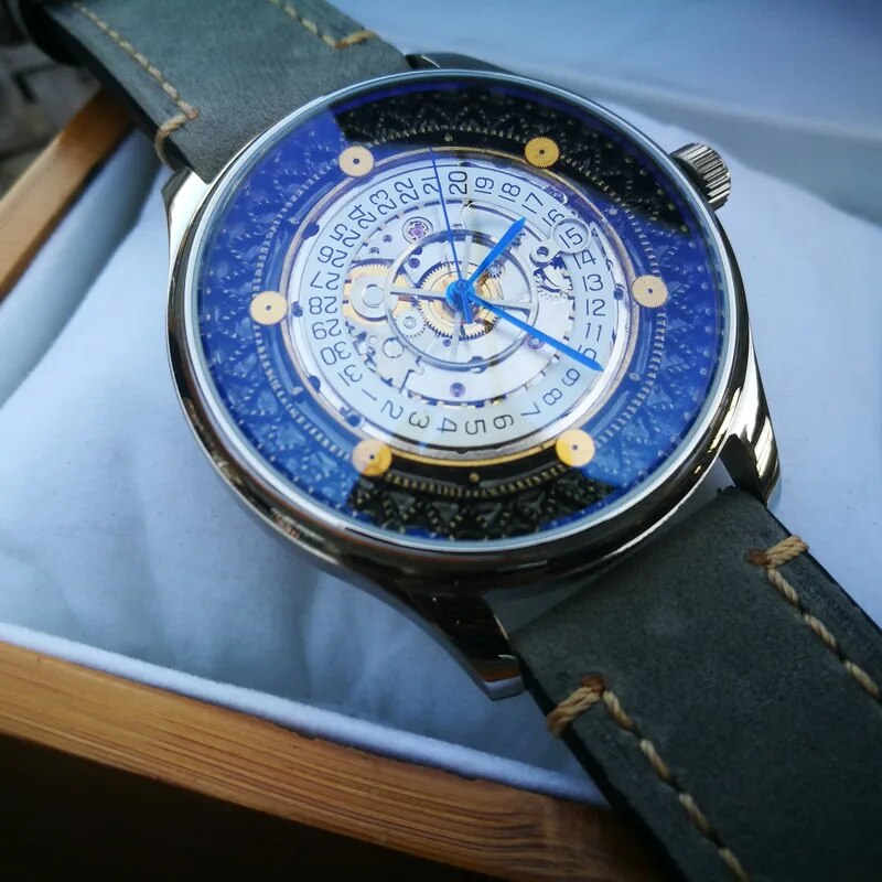 Hand-made Original Automatic Mechanical Watch Retro Creative Punk Mechanical Watch 2824 Automatic Movement