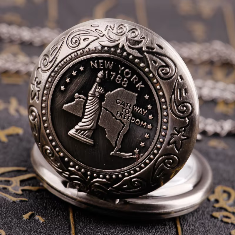Quartz Pocket Watch Fashion Necklace Pendant Chain Jewelry Gift Steampunk Clock for Men Women