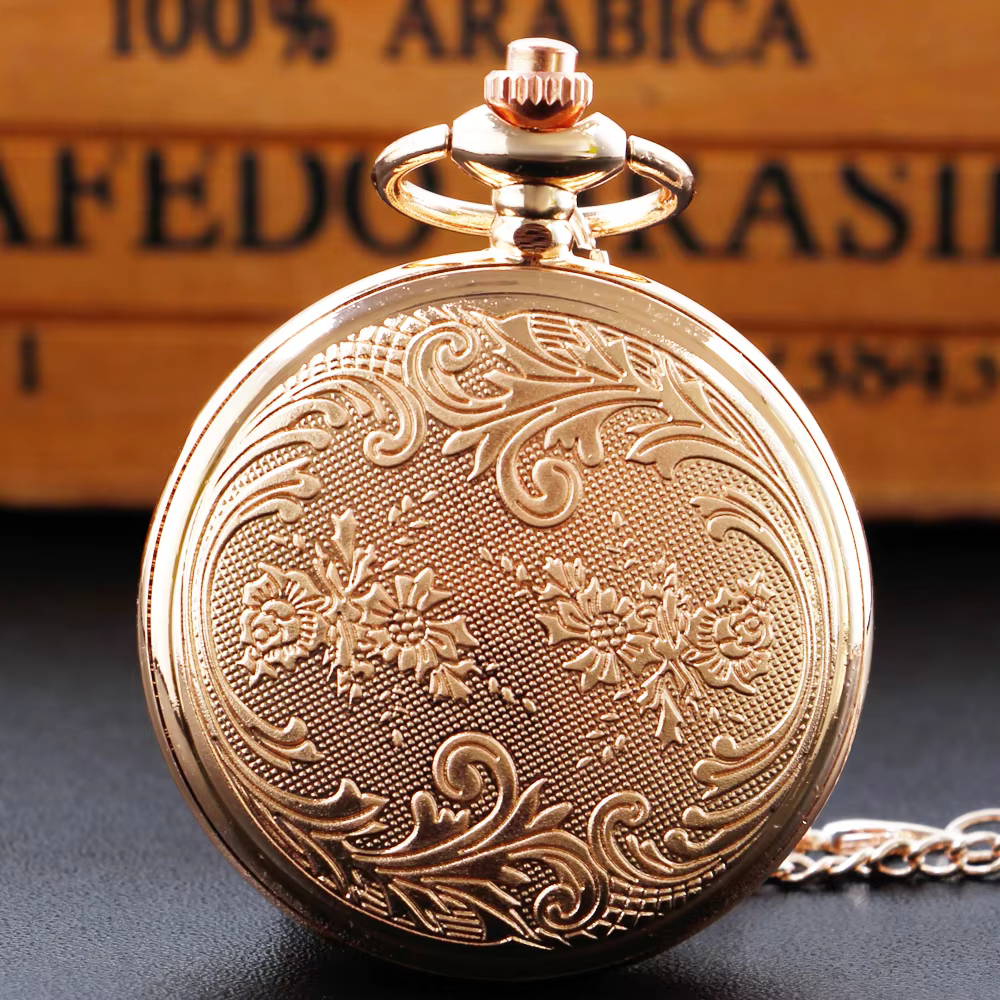 New Luxury Ruby Pocket Watch Necklace Digital Pendant Chain Clock Fashion Sculpture Women's Men's Gift