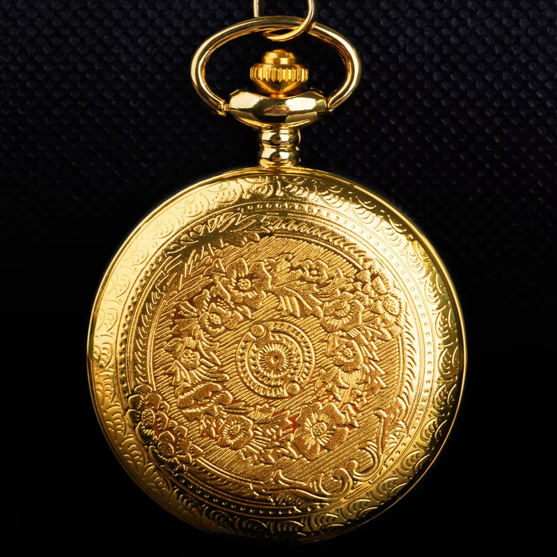 Luxury Golden Quartz Pocket Watch 