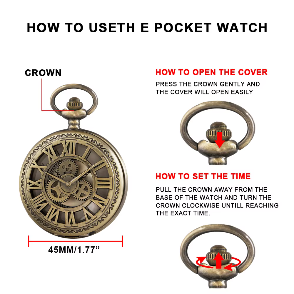 Antique Quartz Necklace Pocket Watch Souvenir Pendant Watches Unique Gifts Unisex Fob Clock CF1604